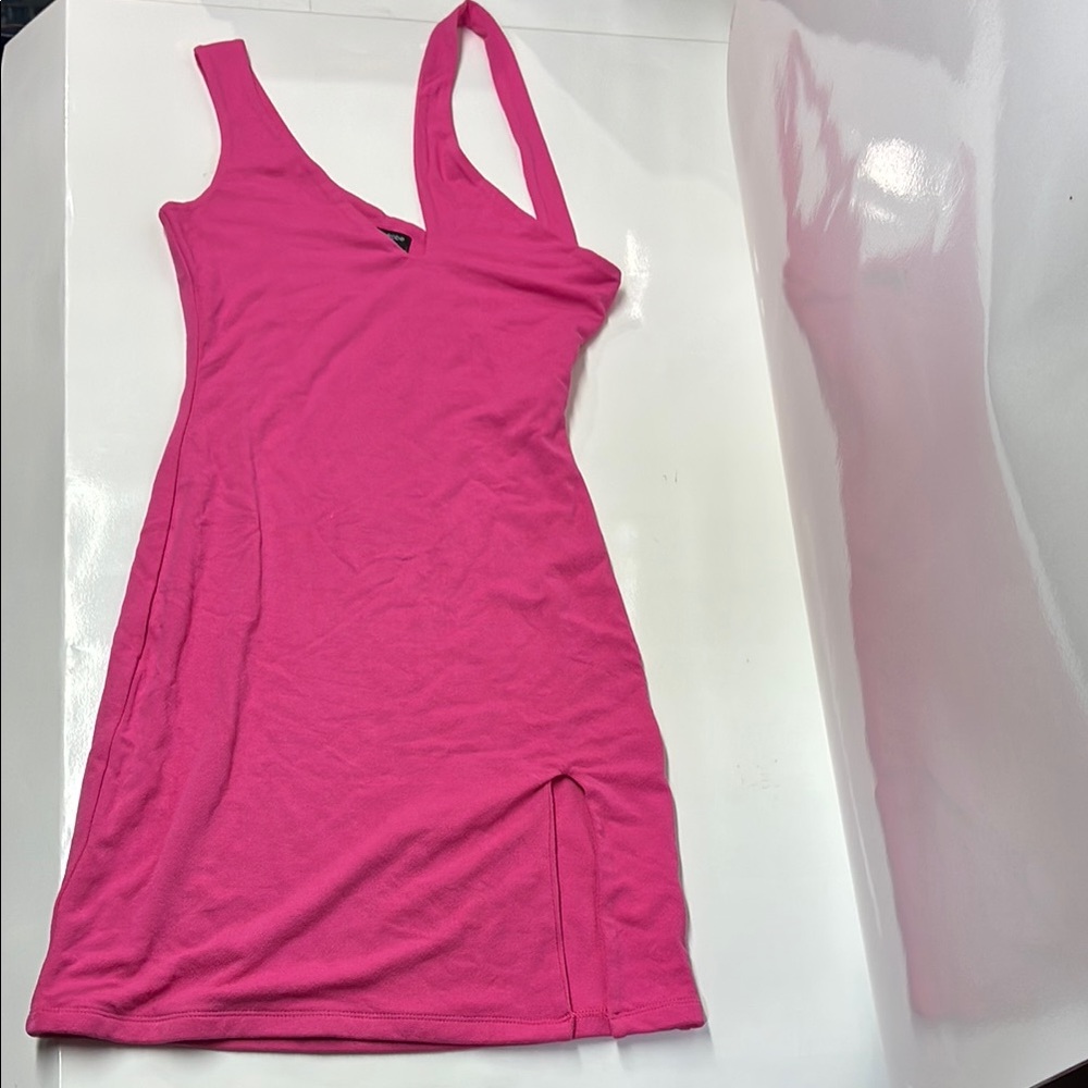 Naked Wardrobe Vibrant Pink Sleeveless Dress